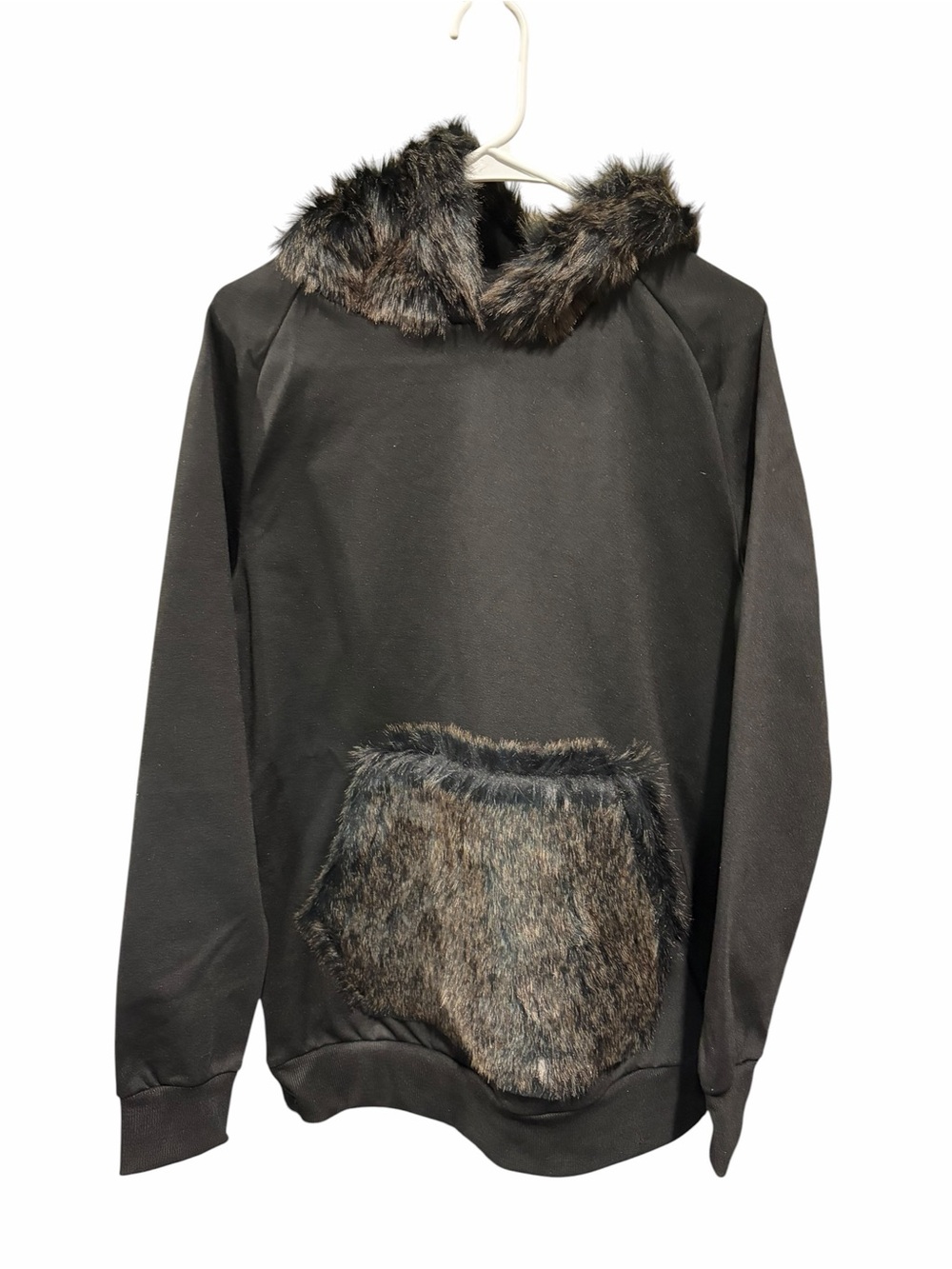 Riflessi Collection Premium Edition Faux Fur Trim Pullover Sweatshirt XL NWT